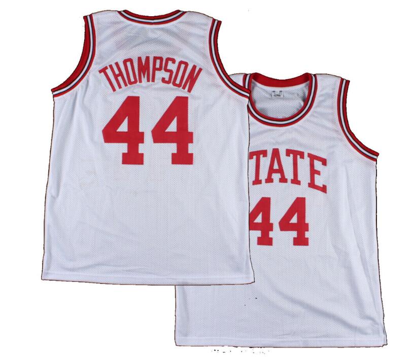Men Throwback David The Sky Walker Thompson #44 Basketball Jersey State White jerseys->san diego padres->MLB Jersey